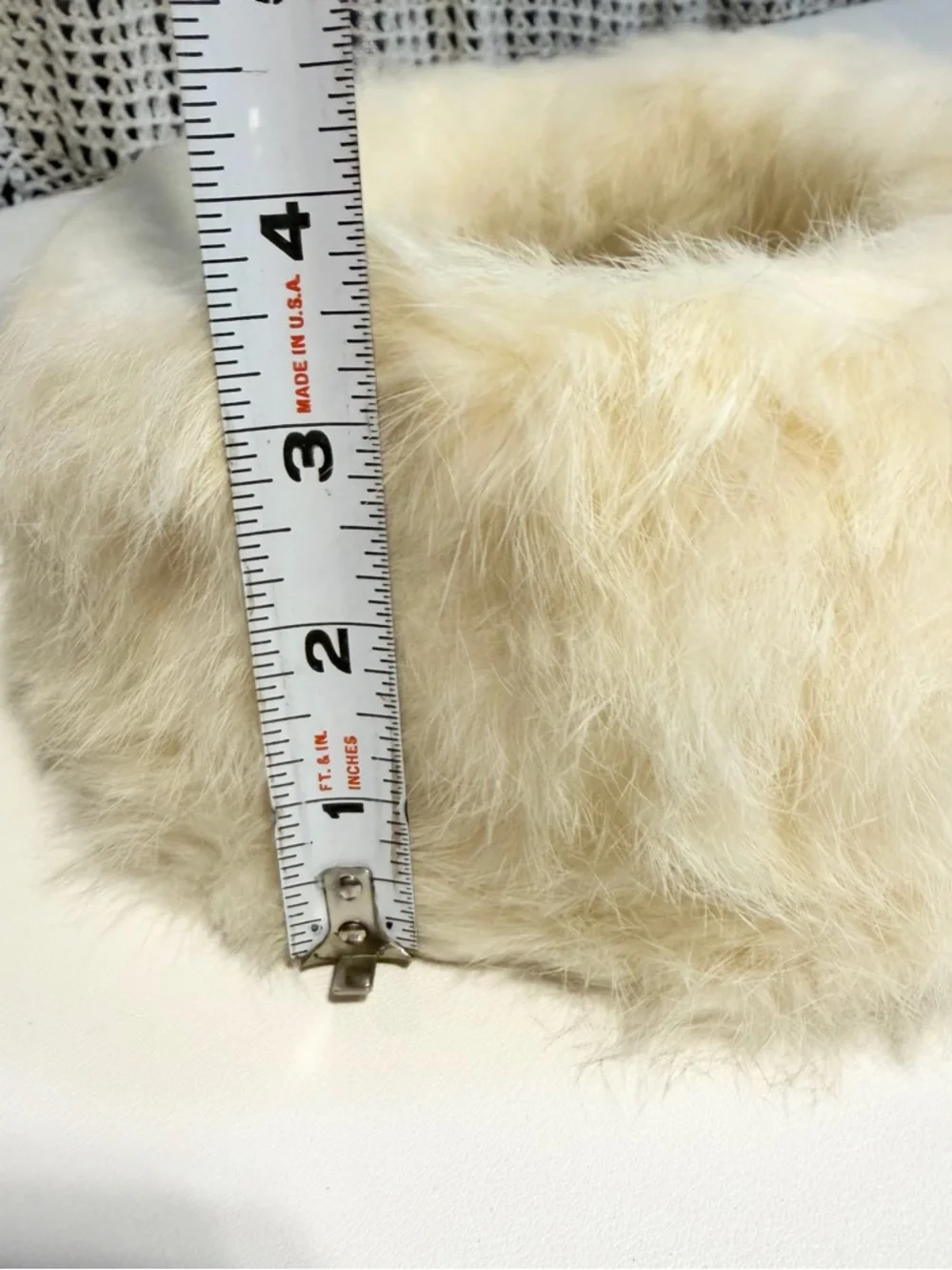 VINTAGE mid century MCM fur hat open center ring winter white 50a 60s - Picture 5 of 7
